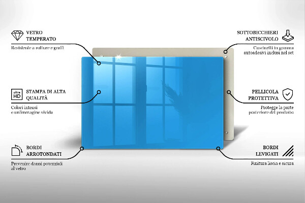 Skärbräda glas modern Blå färg