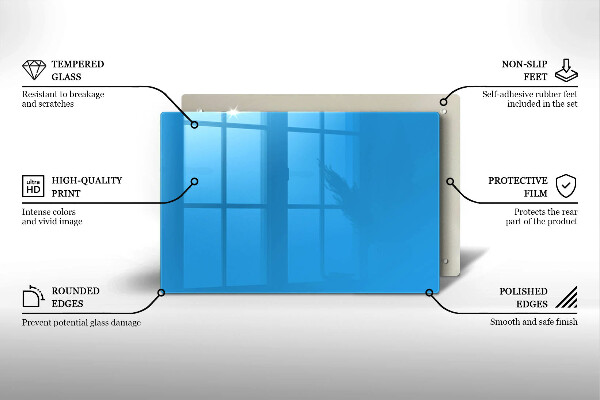 Skärbräda glas modern Blå färg