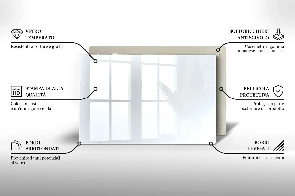 Skärbräda glas modern Färg vit