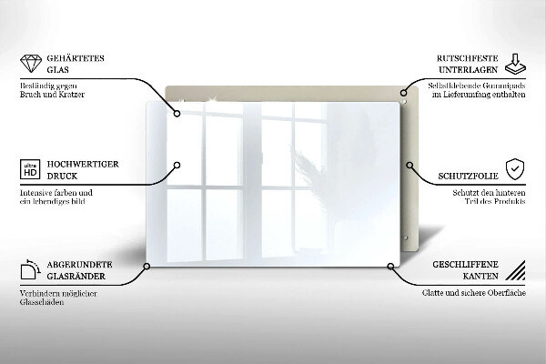 Skärbräda glas modern Färg vit