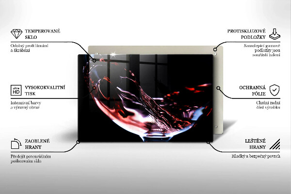 Skärbräda glas modern Ett glas rött vin