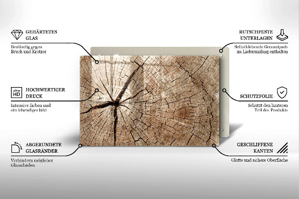 Skärbräda glas modern Tvärsnitt av ett träd