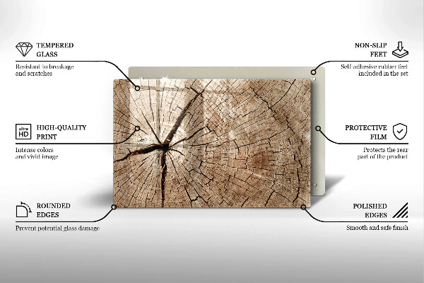 Skärbräda glas modern Tvärsnitt av ett träd