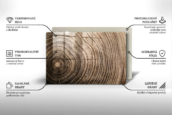 Skärbräda glas modern Träd ringar trä