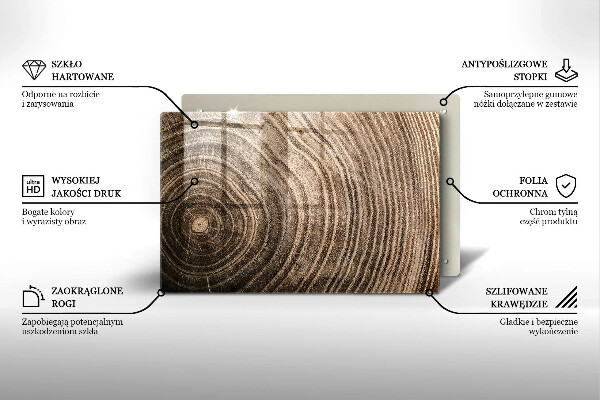 Skärbräda glas modern Träd ringar trä