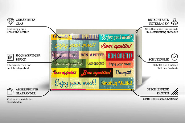 Skärbräda glas modern God aptit undertexter språk