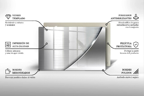 Skärbräda glas modern Metallformer