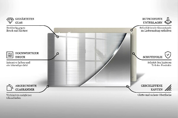 Skärbräda glas modern Metallformer