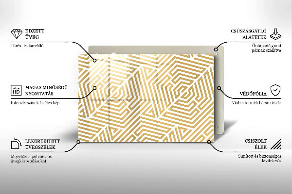 Skärbräda glas modern Geometriska linjer