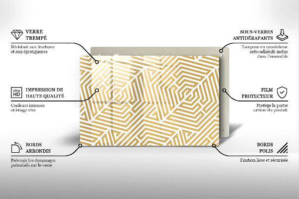 Skärbräda glas modern Geometriska linjer