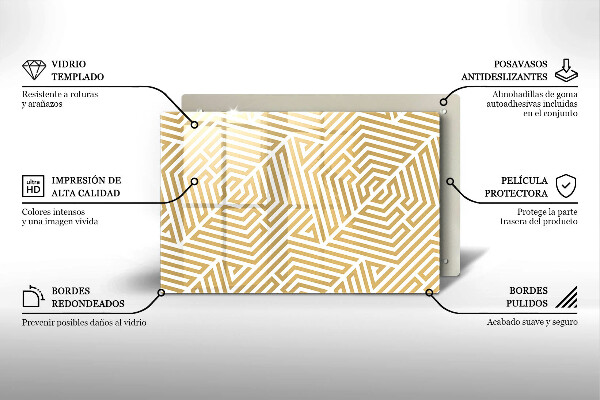 Skärbräda glas modern Geometriska linjer
