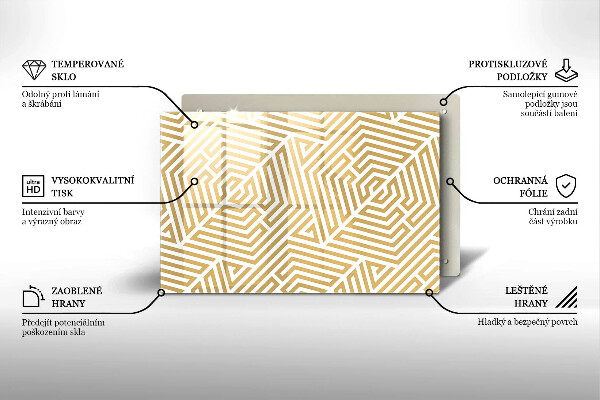 Skärbräda glas modern Geometriska linjer