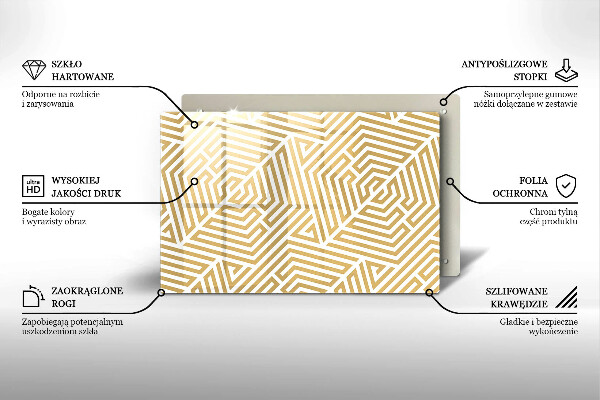 Skärbräda glas modern Geometriska linjer