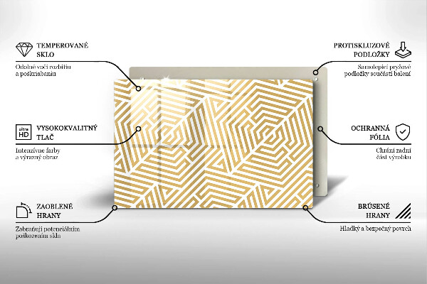 Skärbräda glas modern Geometriska linjer