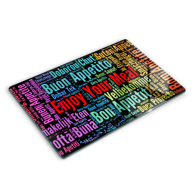 Skärbräda glas modern God aptit undertexter språk