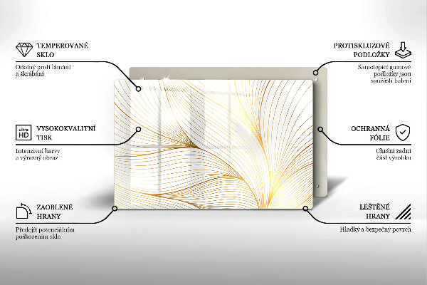 Skärbräda glas modern Modernt linjemönster
