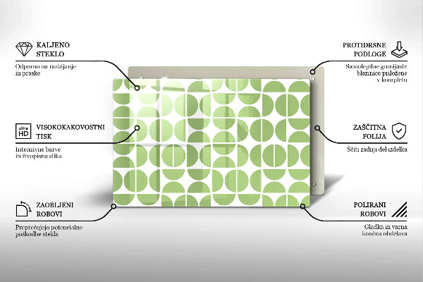 Skärbräda glas modern Boho formar mönster