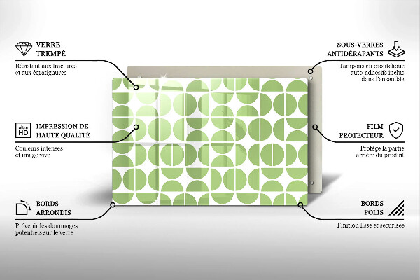 Skärbräda glas modern Boho formar mönster