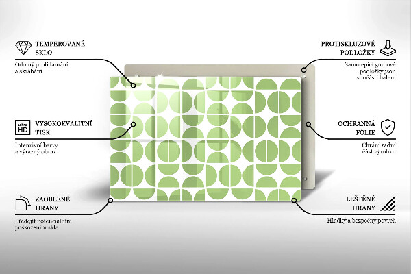 Skärbräda glas modern Boho formar mönster