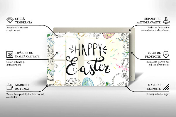 Skärbräda glas modern Glad påsk inskription