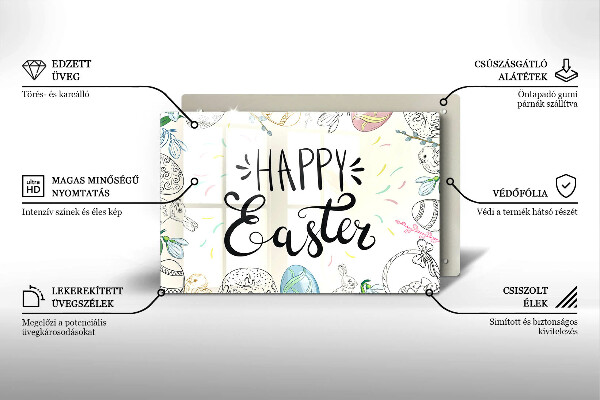 Skärbräda glas modern Glad påsk inskription