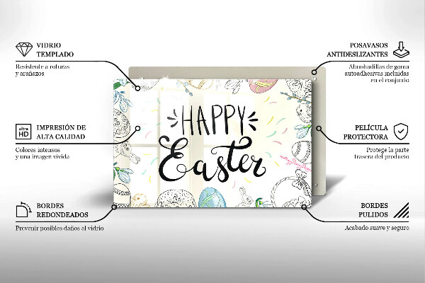 Skärbräda glas modern Glad påsk inskription