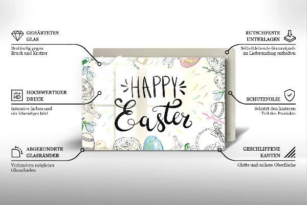 Skärbräda glas modern Glad påsk inskription