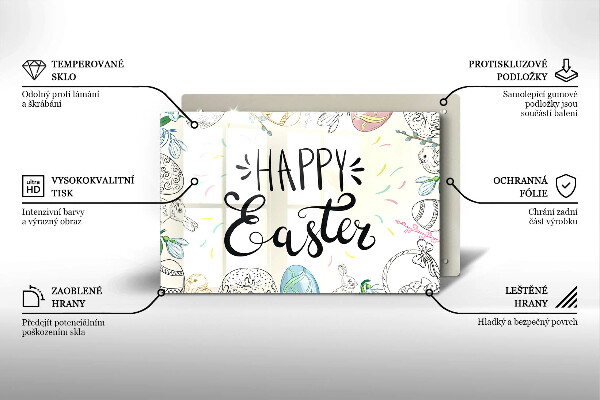 Skärbräda glas modern Glad påsk inskription