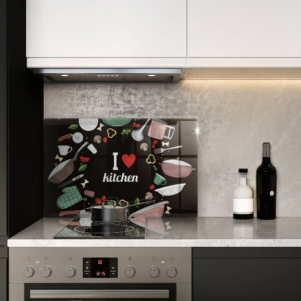 Skärbräda glas modern Jag älskar köksillustration