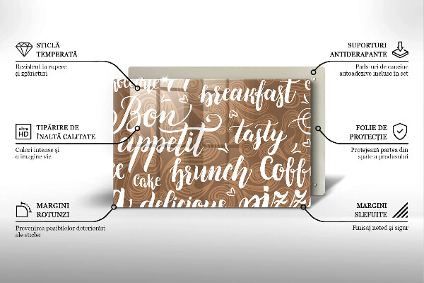 Skärbräda glas modern Undertexter God aptit