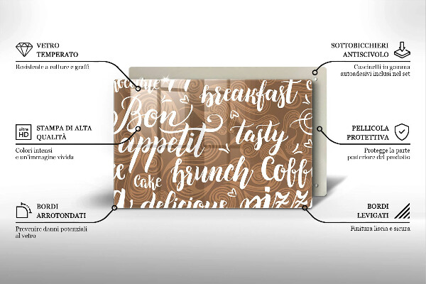 Skärbräda glas modern Undertexter God aptit