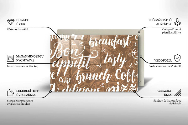 Skärbräda glas modern Undertexter God aptit