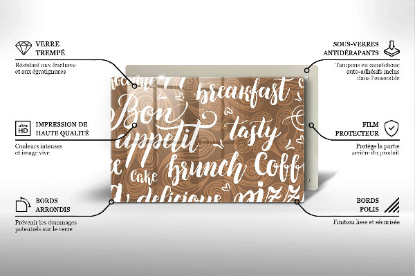 Skärbräda glas modern Undertexter God aptit