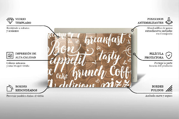 Skärbräda glas modern Undertexter God aptit