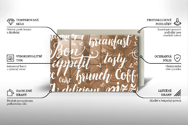 Skärbräda glas modern Undertexter God aptit