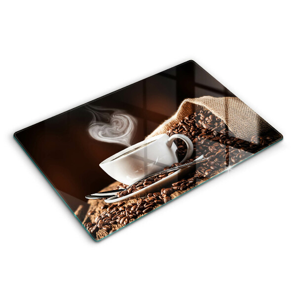 Skärbräda glas modern Kaffe och en kopp