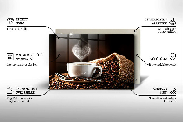 Skärbräda glas modern Kaffe och en kopp