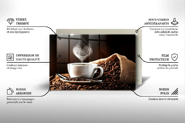 Skärbräda glas modern Kaffe och en kopp