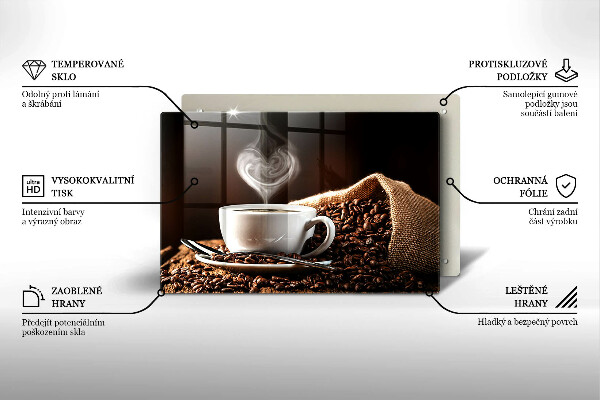Skärbräda glas modern Kaffe och en kopp