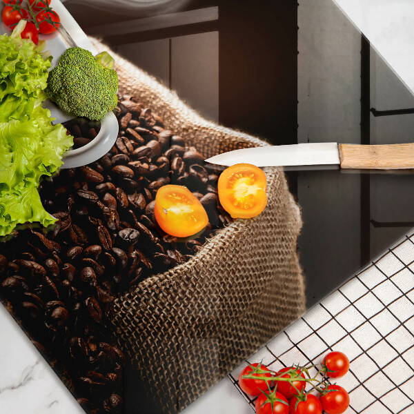 Skärbräda glas modern Kaffe och en kopp