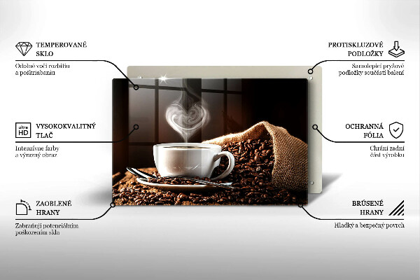 Skärbräda glas modern Kaffe och en kopp