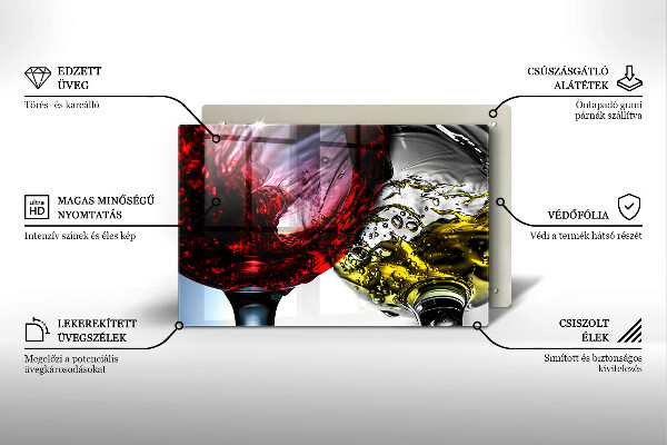 Skärbräda glas modern Glas vin