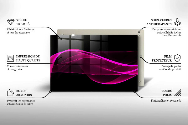 Skärbräda glas modern Rosa abstraktion