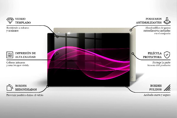 Skärbräda glas modern Rosa abstraktion