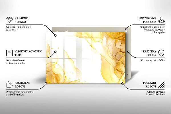 Skärbräda glas modern Gyllene abstraktion