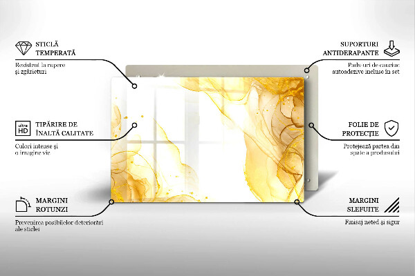 Skärbräda glas modern Gyllene abstraktion