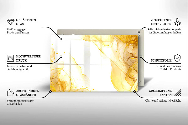 Skärbräda glas modern Gyllene abstraktion