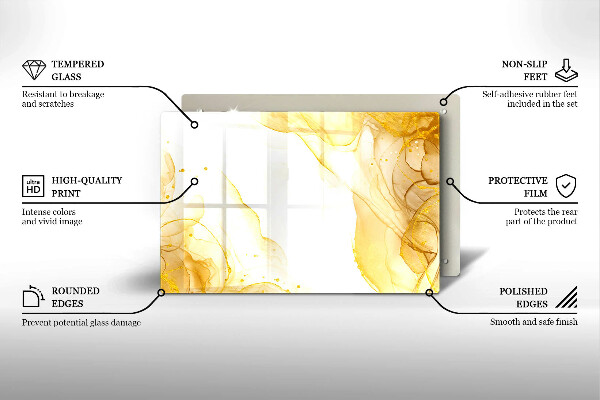 Skärbräda glas modern Gyllene abstraktion