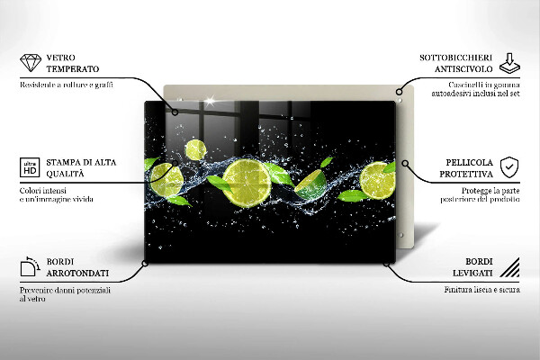 Skärbräda glas modern Lime mynta vatten