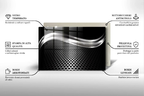 Skärbräda glas modern Metallstruktur